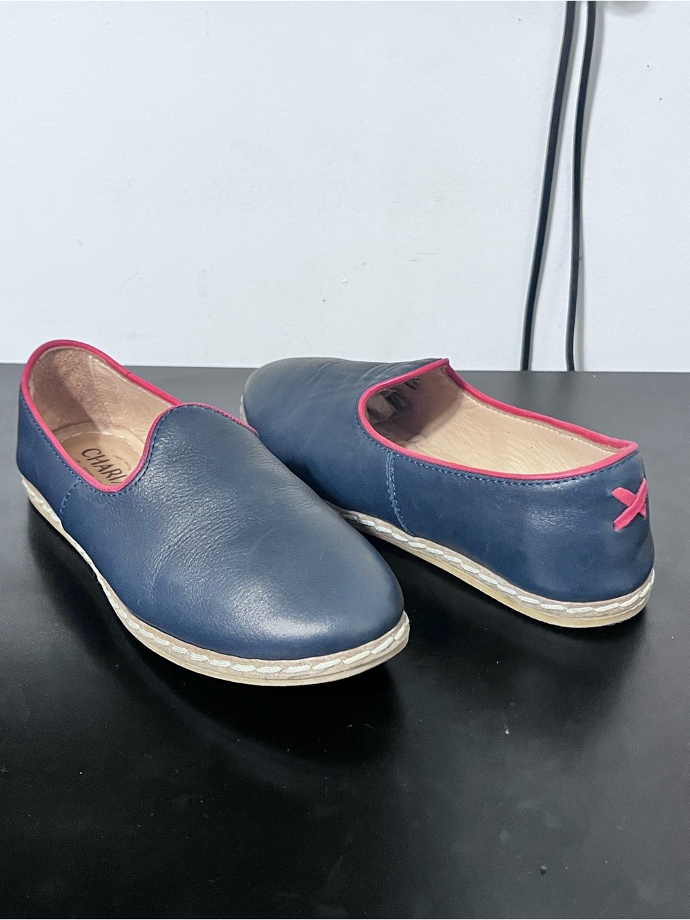 Charix Leather Loafers Navy 8